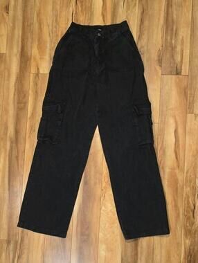 Windsor High Rise Black Cargo Denim Jeans Pants Women's XS 1